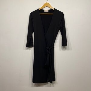 Jodi B. Wise Black Long Sleeve Wrap Dress